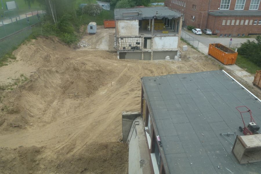 Abrissarbeiten an der alten Mensa